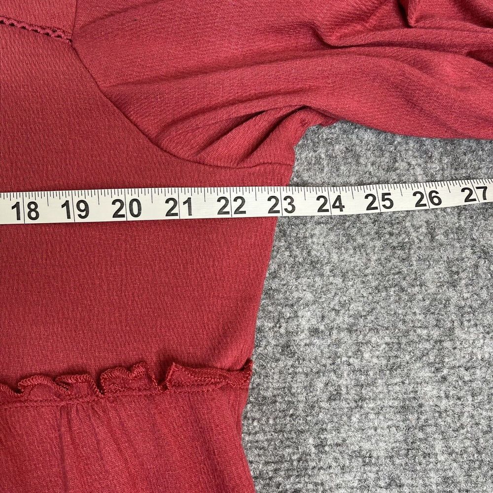 Knox Rose Dress Womens XXL Short Sleeve Babydoll Keyhole Back Dark Red - Picture 6 of 8